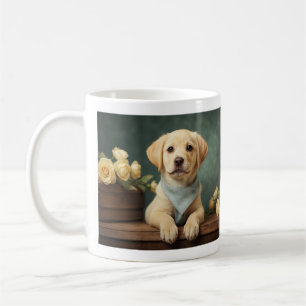 Vintage Cute Labrador Retriever Puppy Hund Porträt Kaffemugg