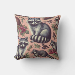 Vintage Cute Racoon Kudde