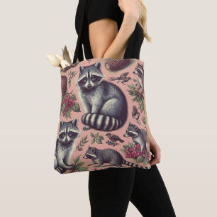 Vintage Cute Racoon Tygkasse