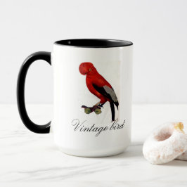 Vintage Cute Red Bright Colorful Bird and Foliage Mugg