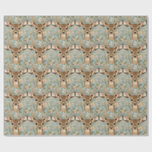 Vintage Cute Reindeer Deer And Florals Garden