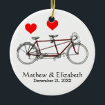 Vintage Cute Tandem Bicycle Personligt bröllp Julgransprydnad Keramik<br><div class="desc">Vintage Cute Tandem Bicycle Personligt bröllp jul Ornament</div>