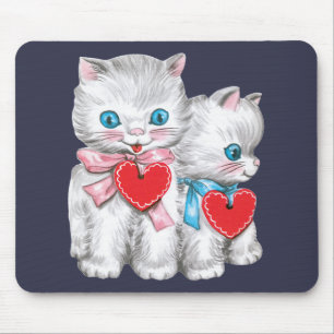 Vintage Cute Valentine Day Cats, Retro Kitten Musmatta