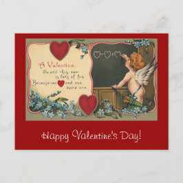 Vintage Cute Valentine Day, Cherub Teacher Helg Vykort