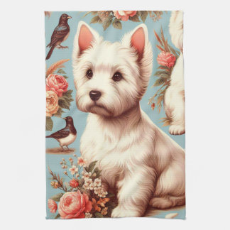Vintage Cute Väster Highland White Terrier Kökshandduk