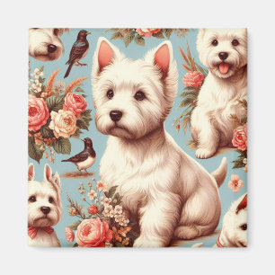 Vintage Cute Väster Highland White Terrier Magnet
