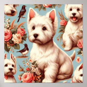 Vintage Cute Väster Highland White Terrier Poster