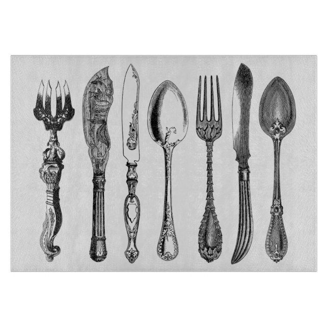 Vintage Cutlery Line Art Knivar and Forks (Framsidan)