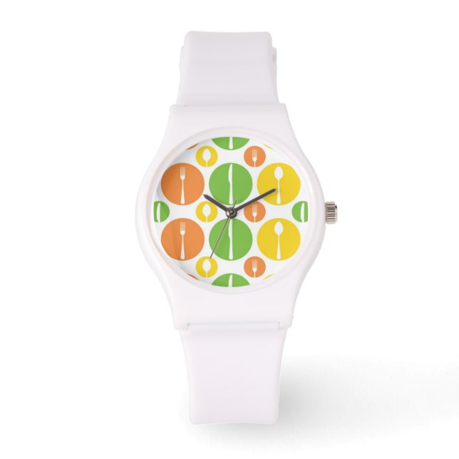 Vintage Cutlery Mönster Armbandsur (Framsida)