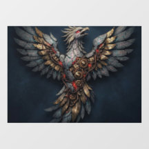 Vintage Cyber-Phoenix:Åldrat Guld & Neon Mythisk F