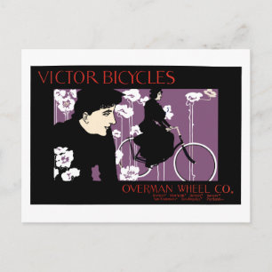 Vintage Cychad ad Victor Bicycles Victorian Vykort