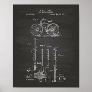 Vintage Cycle 1891 Patent Art Chalkboard Poster