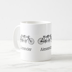 Vintage Cycle Byggt för två/Tandem Bike Kaffemugg