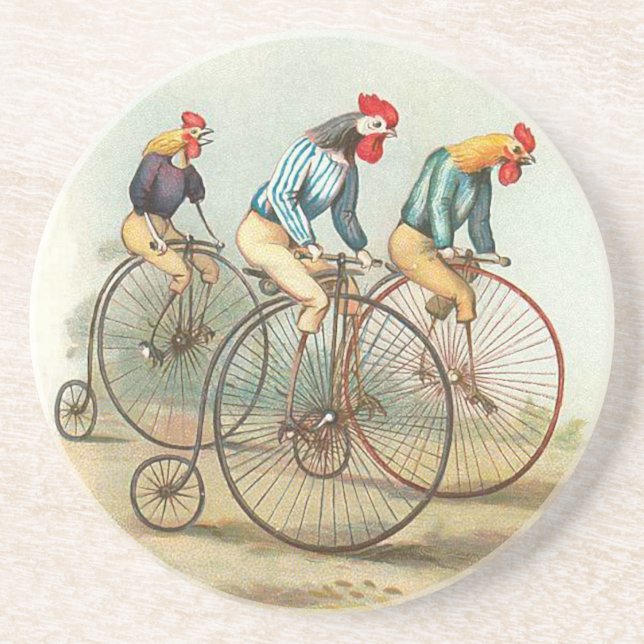 Vintage Cycle Chickens Underlägg (Framsidan)