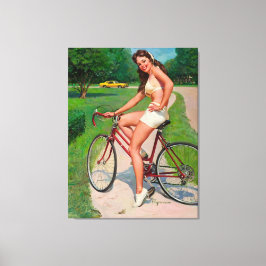 Vintage Cycle Cyclist Pin Up Girl Canvastryck