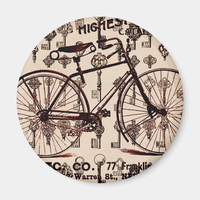 Vintage Cycle Steampunk design Magnet (Framsidan)