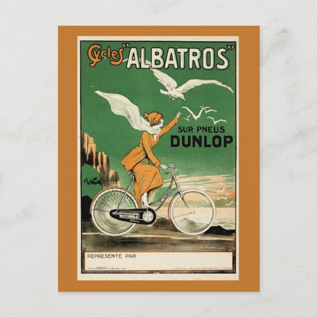 Vintage Cycles Albatros Vykort (Framsida)