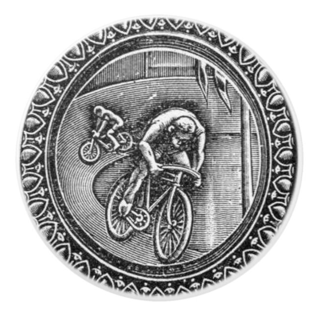 Vintage Cycling Tävling Engrining Knopp (Framsidan)