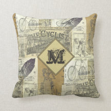 Vintage Cyclist och Cycle Ads Collage Monogram