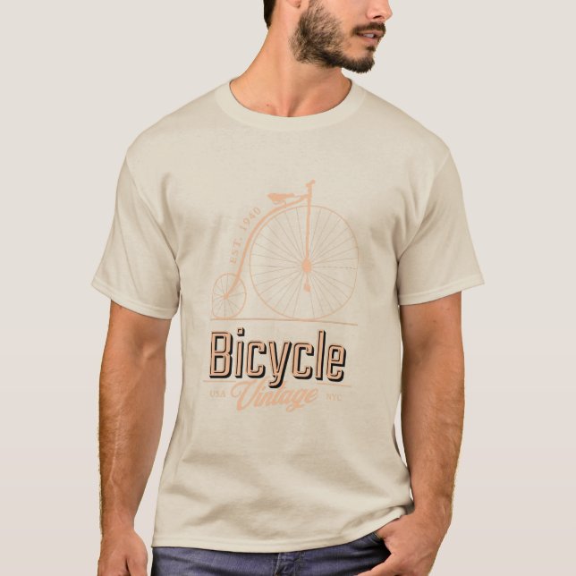 Vintage cykel 1940 för beige T-Shirt (Framsida)