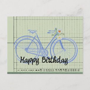 Vintage cykel collage glad födelsedag vykort