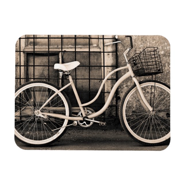 Vintage cykel med Basket Magnet (Horisontell)