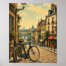 Vintage cykel stadsreseposter för urbana äventyr poster
