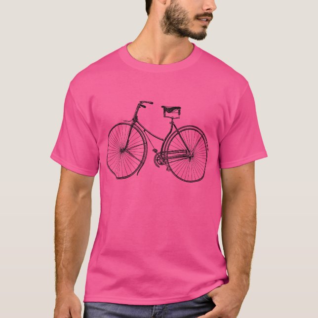 Vintage-cykel - svart tee (Framsida)