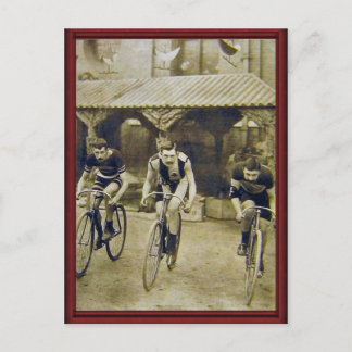 Vintage-cykel tävling vykort