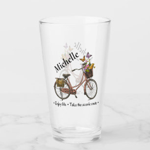 Vintage cykelcitat glaskopp