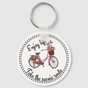 Vintage cykelcitat nyckelring