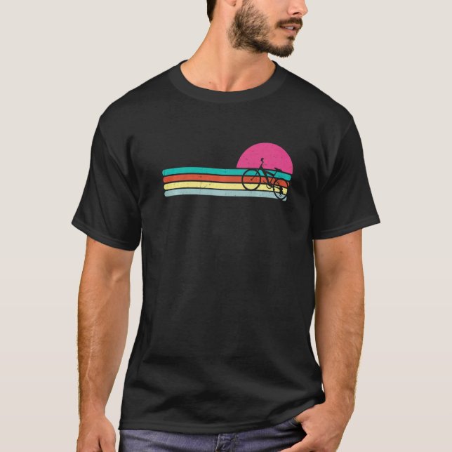 Vintage Cykelcykling Kvinnor Manar T Shirt (Framsida)