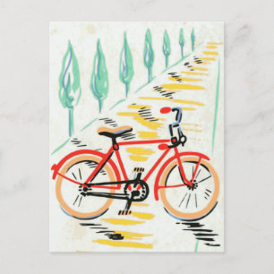 Vintage cykelkonst vykort