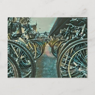 Vintage cykelkonst vykort