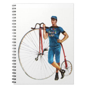 Vintage cykelmästerskap anteckningsbok med spiral