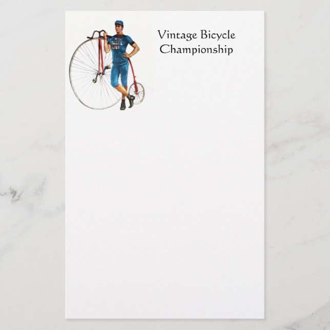 Vintage cykelmästerskap brevpapper (Framsida)