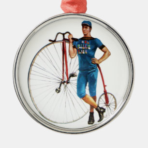 Vintage cykelmästerskap julgransprydnad metall