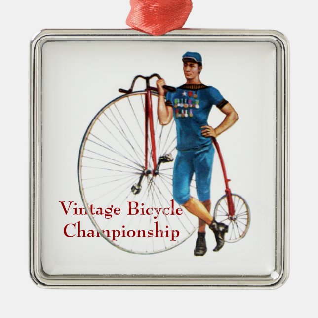 Vintage cykelmästerskap julgransprydnad metall (Framsidan)