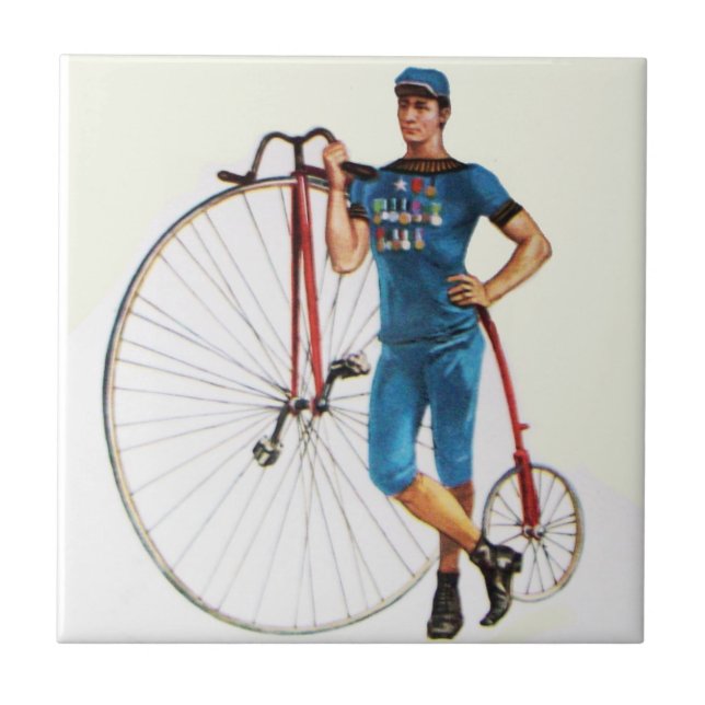 Vintage cykelmästerskap kakelplatta (Framsidan)