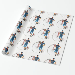Vintage cykelmästerskap mönster presentpapper