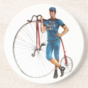 Vintage cykelmästerskap underlägg sandsten