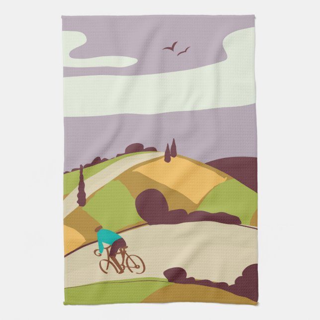 Vintage cykelplakat kökshandduk (Vertikal)