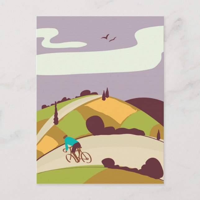 Vintage cykelplakat vykort (Framsida)