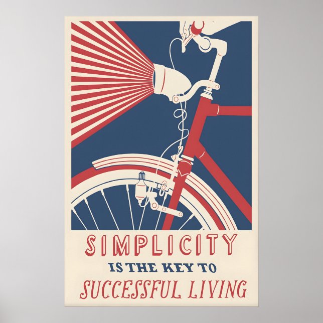 Vintage cykelreklam poster Enkelhet konsttryck (Framsidan)