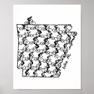 Vintage cykeltur Arkansas Cykling Mountainbike Poster