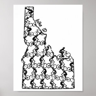 Vintage cykeltur Idaho Cykling Mountainbike Poster