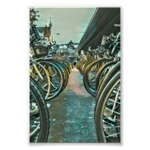 Vintage-cykla teckningar fototryck