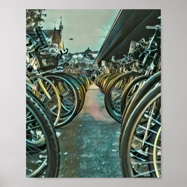 Vintage-cykla teckningar poster (Framsidan)