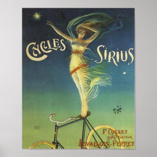 Vintage Cykler Sirius Bicycle Poster
