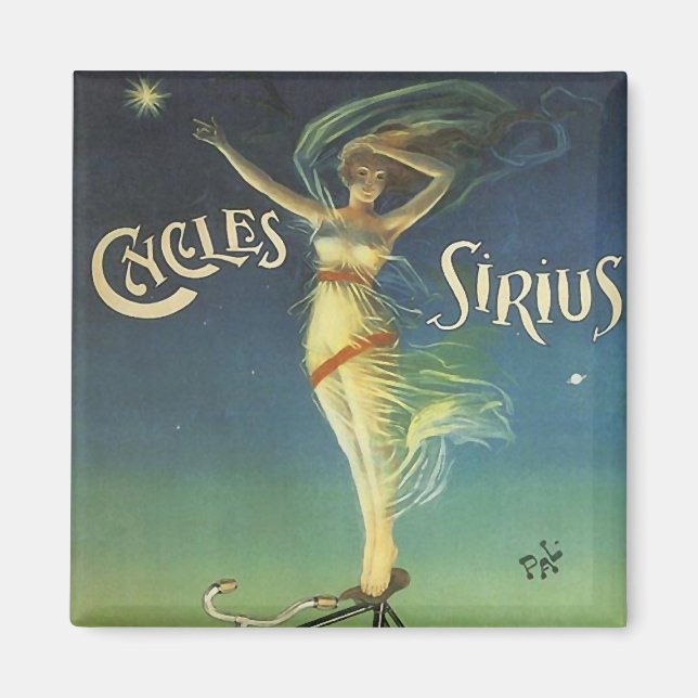 Vintage Cykler Sirius Bicycle Poster Magnet (Framsidan)